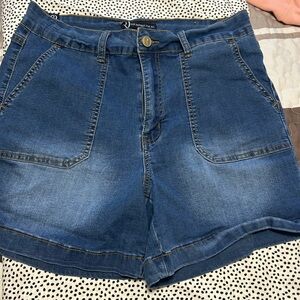 For The Republic Blue Jean Shorts